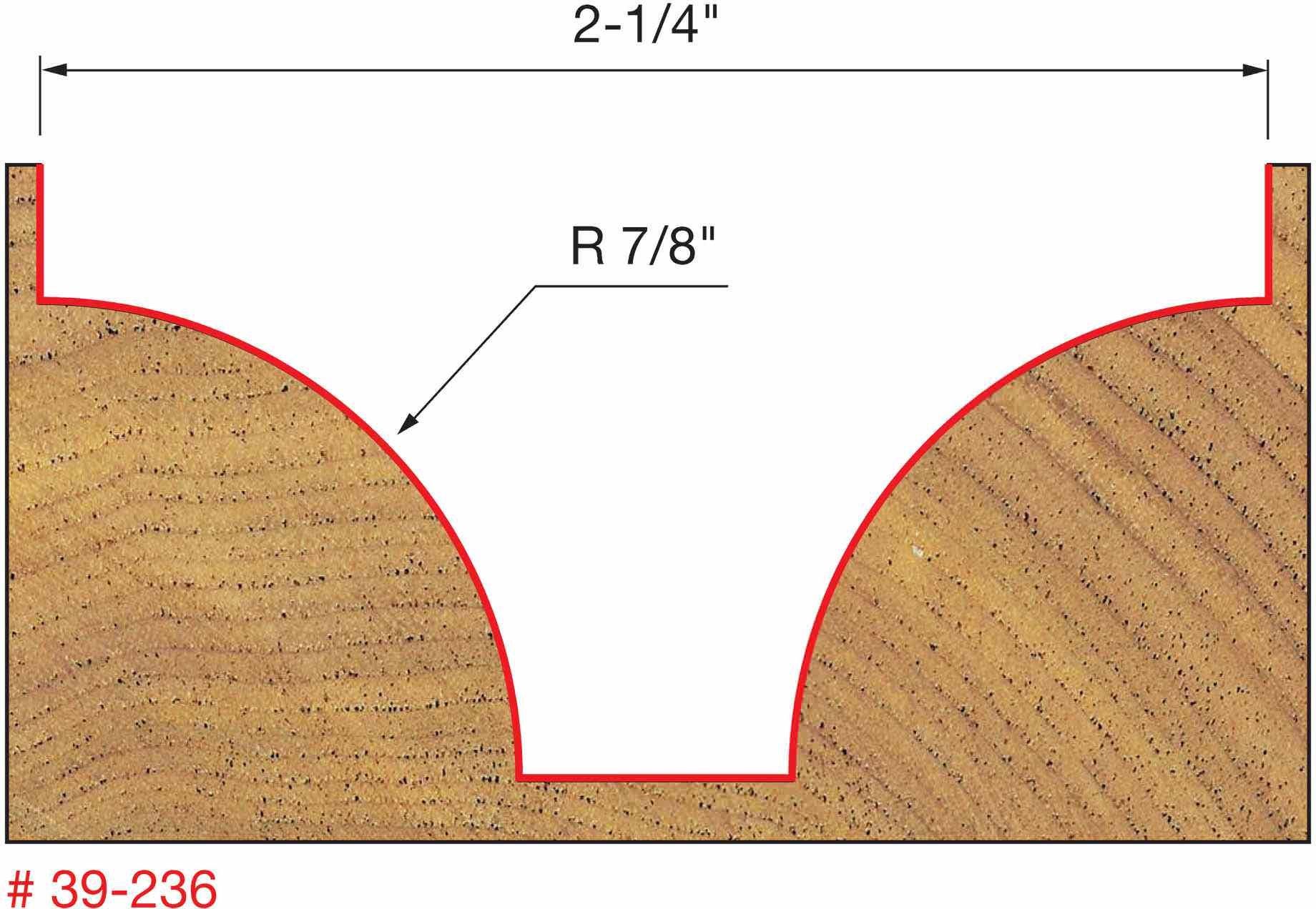 Freud 39-236 7/8-Inch Radius Ovolo Router Bit