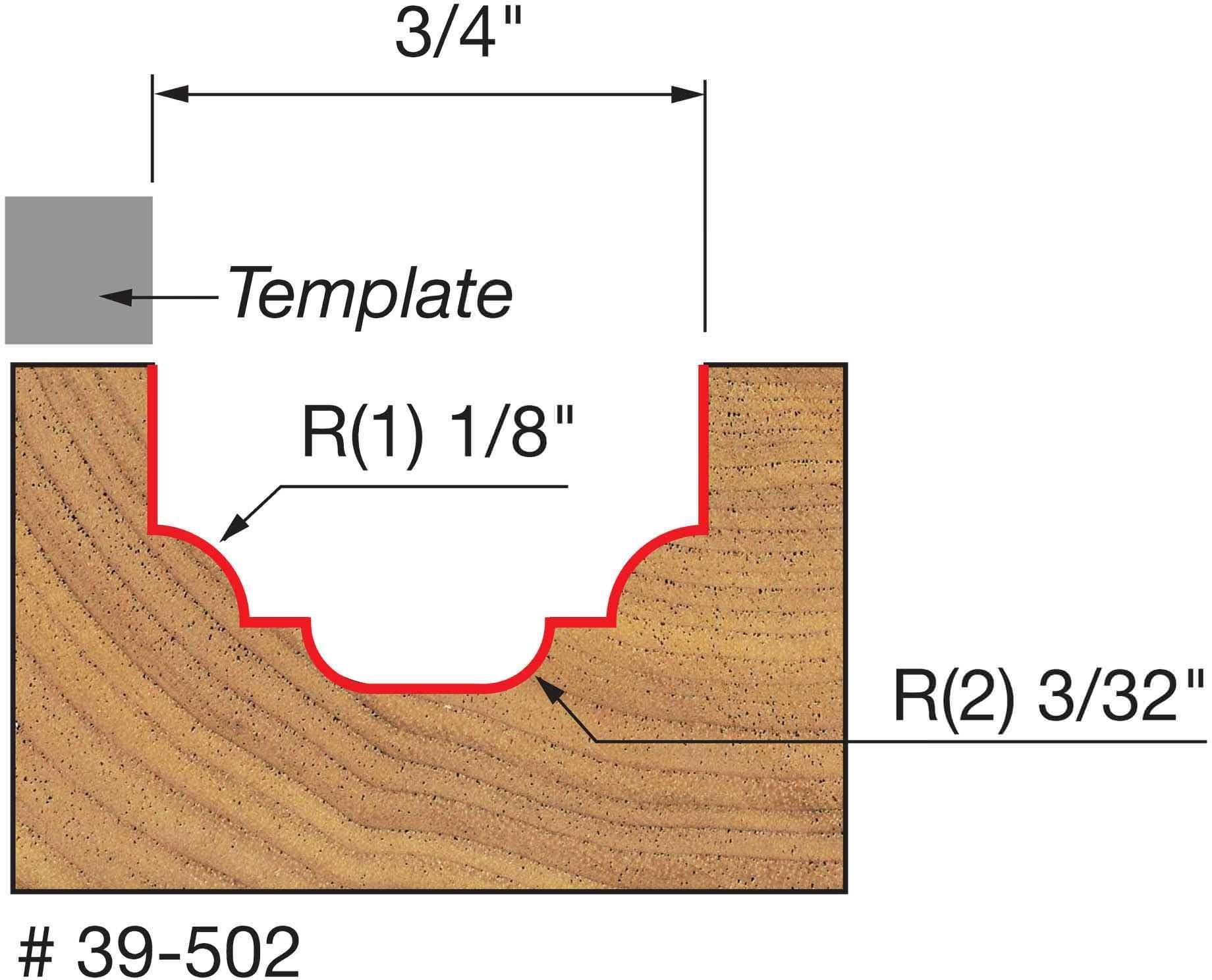 Freud 39-502 3/4-Inch Top Bearing Classical Cove & Bead Groove