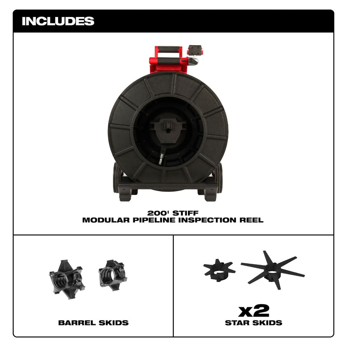 Milwaukee 3974-20 200 ft. Stiff Modular Pipeline Inspection Reel, Tool Only