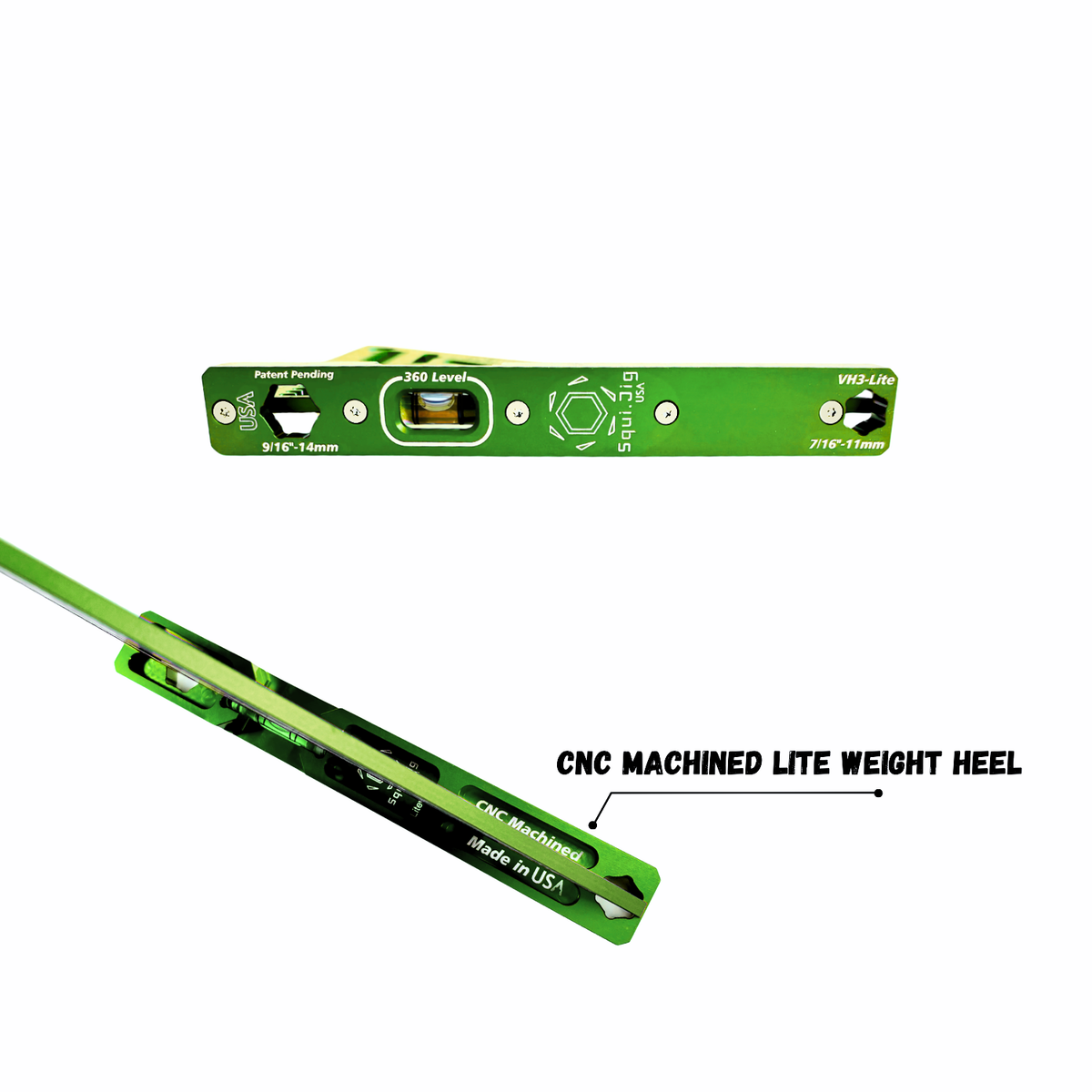 SquiJig Fusion Pro 7.5-in. Rafter Square w/ Level Heel, Green with Green Heel, image 3