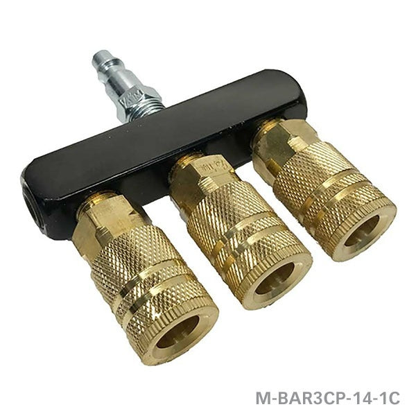 Rolair M-BAR3CP-14-1C 3-way bar (1/4" NPT) Industrial fittings