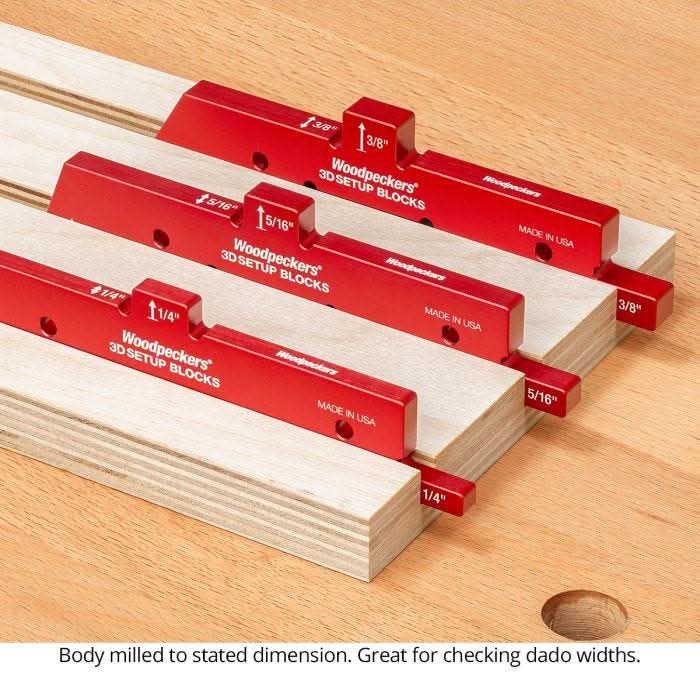 Woodpeckers 3D-SUB7 7-Piece 3D Setup Blocks Set w/ Rack-It