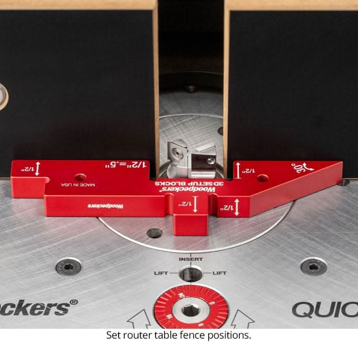 Woodpeckers 3D-SUB7 7-Piece 3D Setup Blocks Set w/ Rack-It