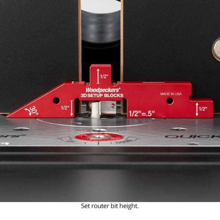Woodpeckers 3D-SUB7 7-Piece 3D Setup Blocks Set w/ Rack-It