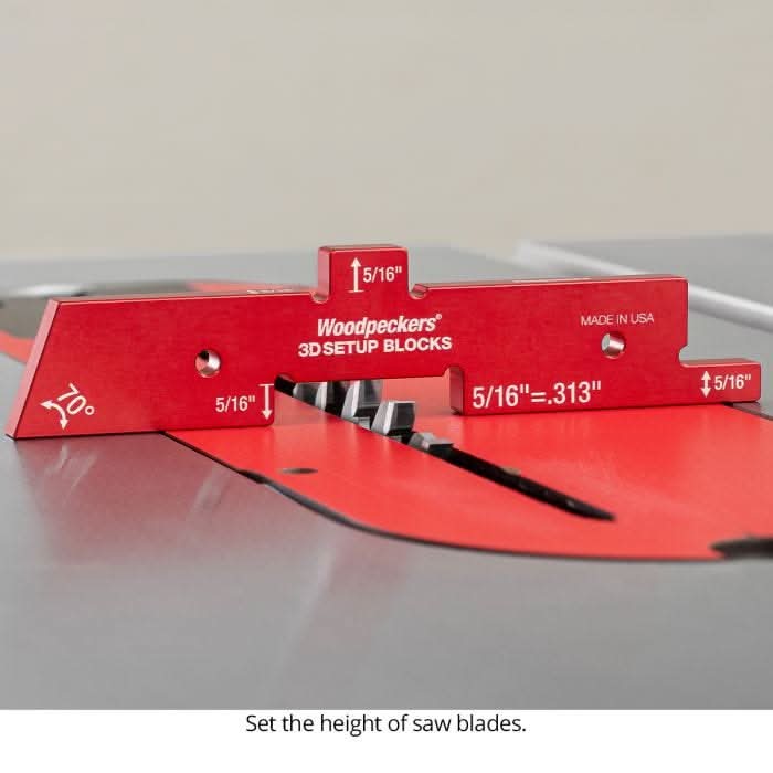 Woodpeckers 3D-SUB7 7-Piece 3D Setup Blocks Set w/ Rack-It