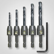 Snappy Tools 40022 5-Piece Ironman Drill Bit Adapter Set, 1/4" Hex Power Bit Shank