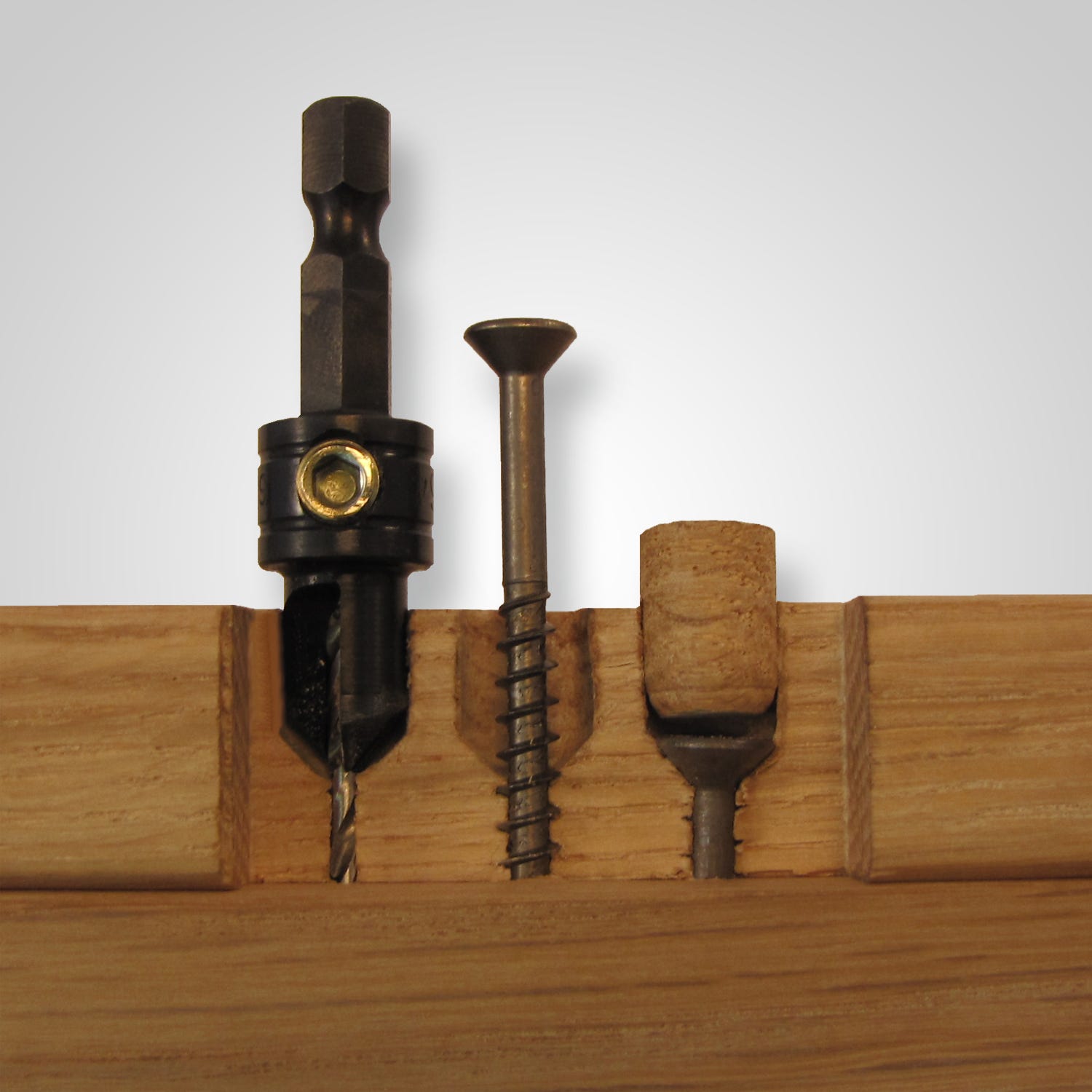 Snappy Tools 40033 3-Piece 1/4" Hex Countersink Set