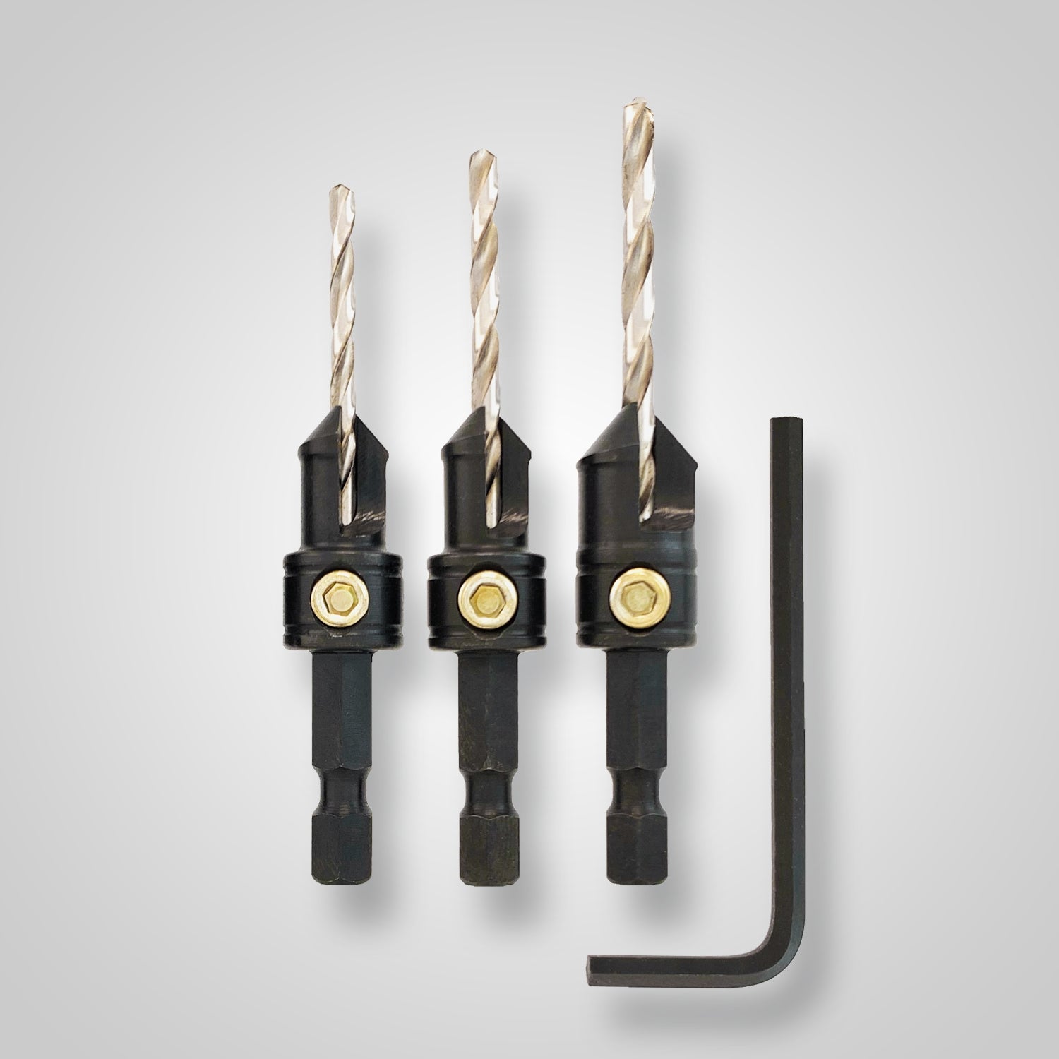 Snappy Tools 40033 3-Piece 1/4" Hex Countersink Set