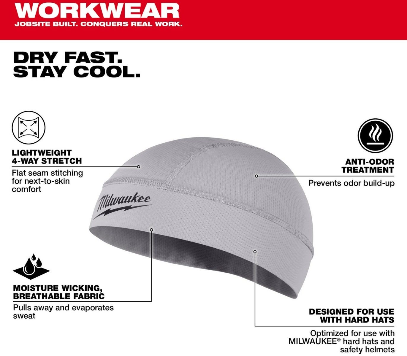 Milwaukee WORKSKIN Warm Weather Hard Hat Liner