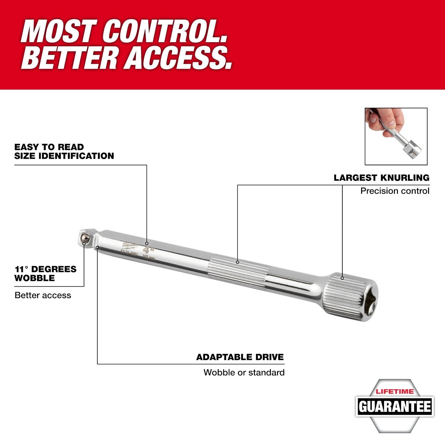 Milwaukee 43-24-9202 1/4" Drive 6" Wobble Extension