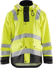 Blaklader 43122003 Hi-Vis Rain Jacket, High-Visibility Yellow / Black