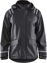 Blaklader 43172003 Hooded Rain Jacket with Reflective Details, Black