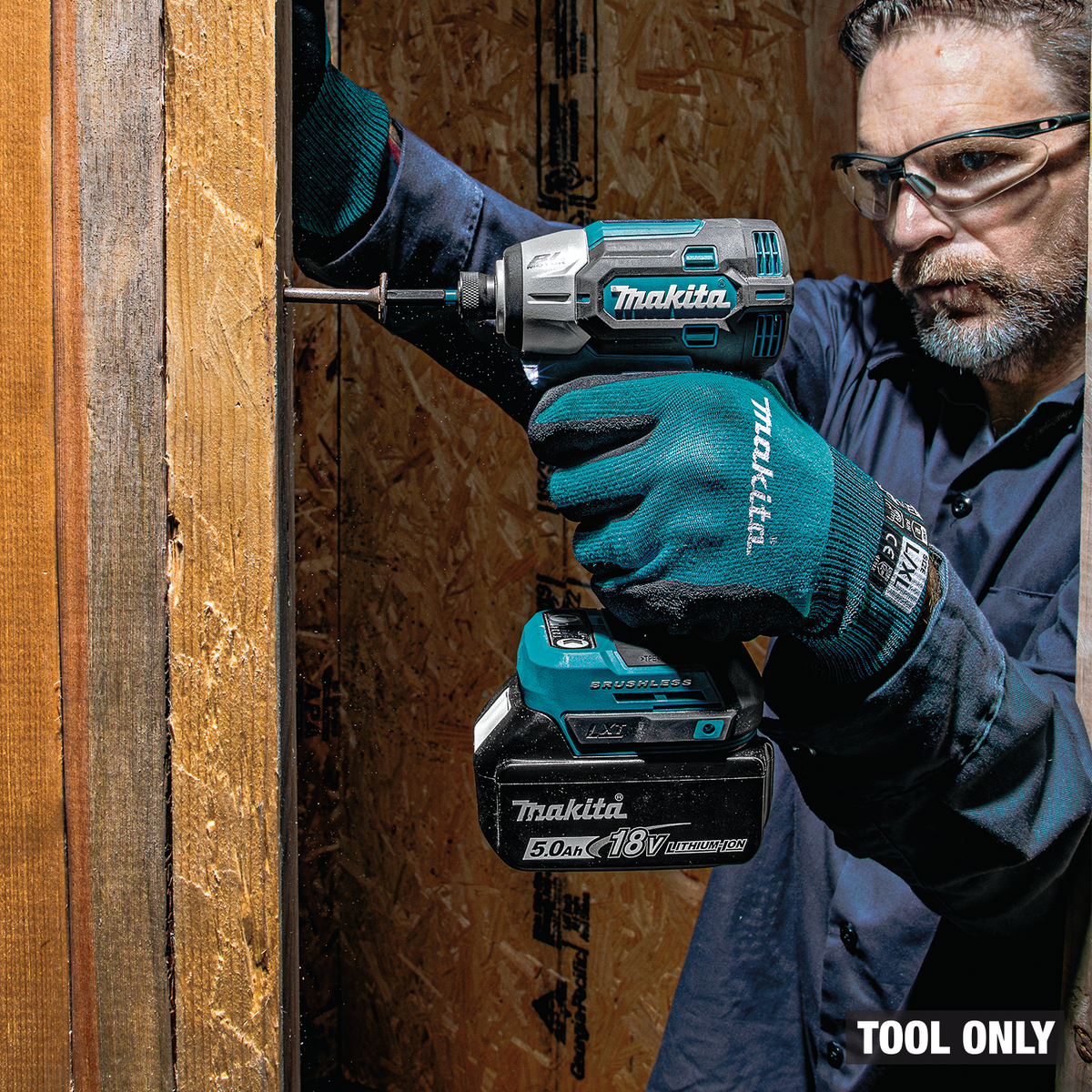 Makita 18V LXT Brushless Quick-Shift Mode 4-Speed Impact Driver (XDT21Z) - in use on the job 6
