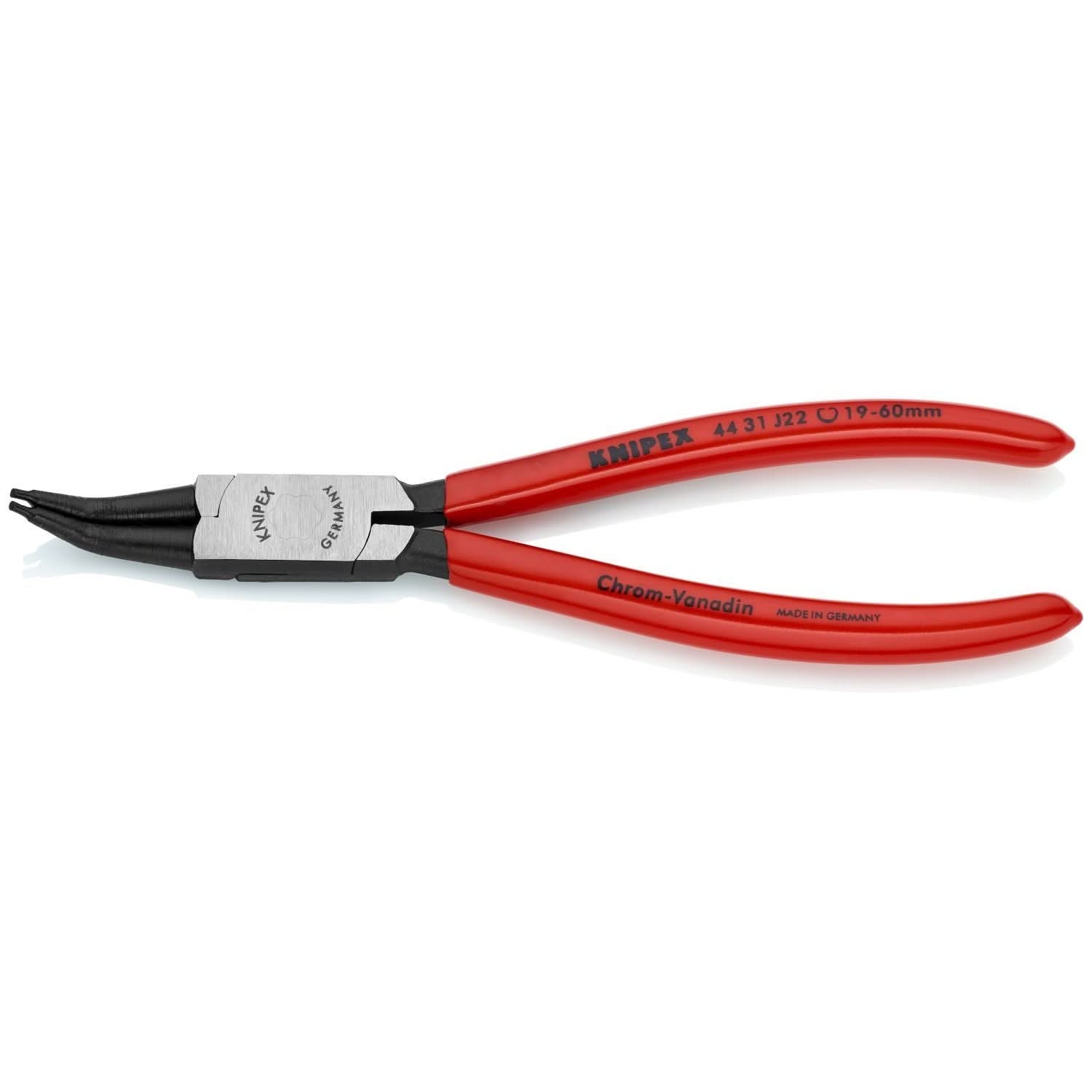 Knipex 44 31 J42 Internal 45&deg; Angled Snap Ring Pliers-Forged Tips
