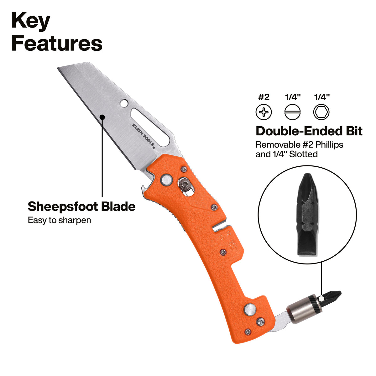 Klein 44056D electrician's pocket knife feature detail