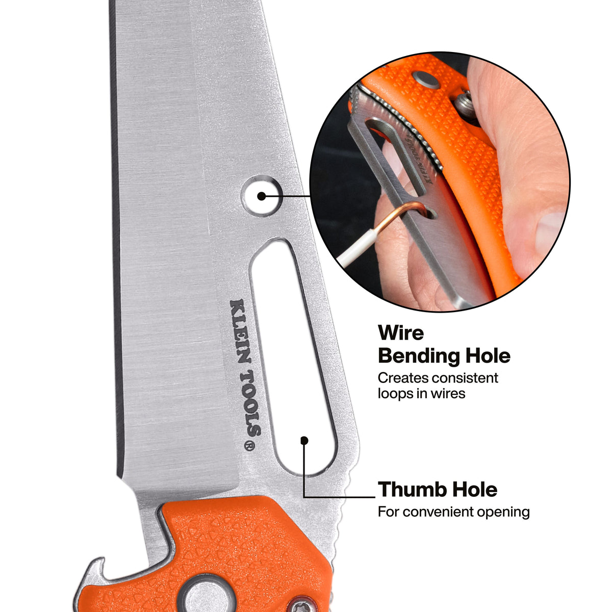 Klein 44056D electrician's pocket knife feature detail