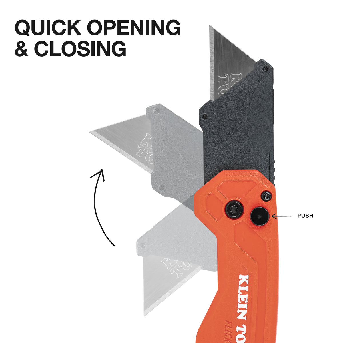 Klein 44307 folding utility knife quick-release blade change button