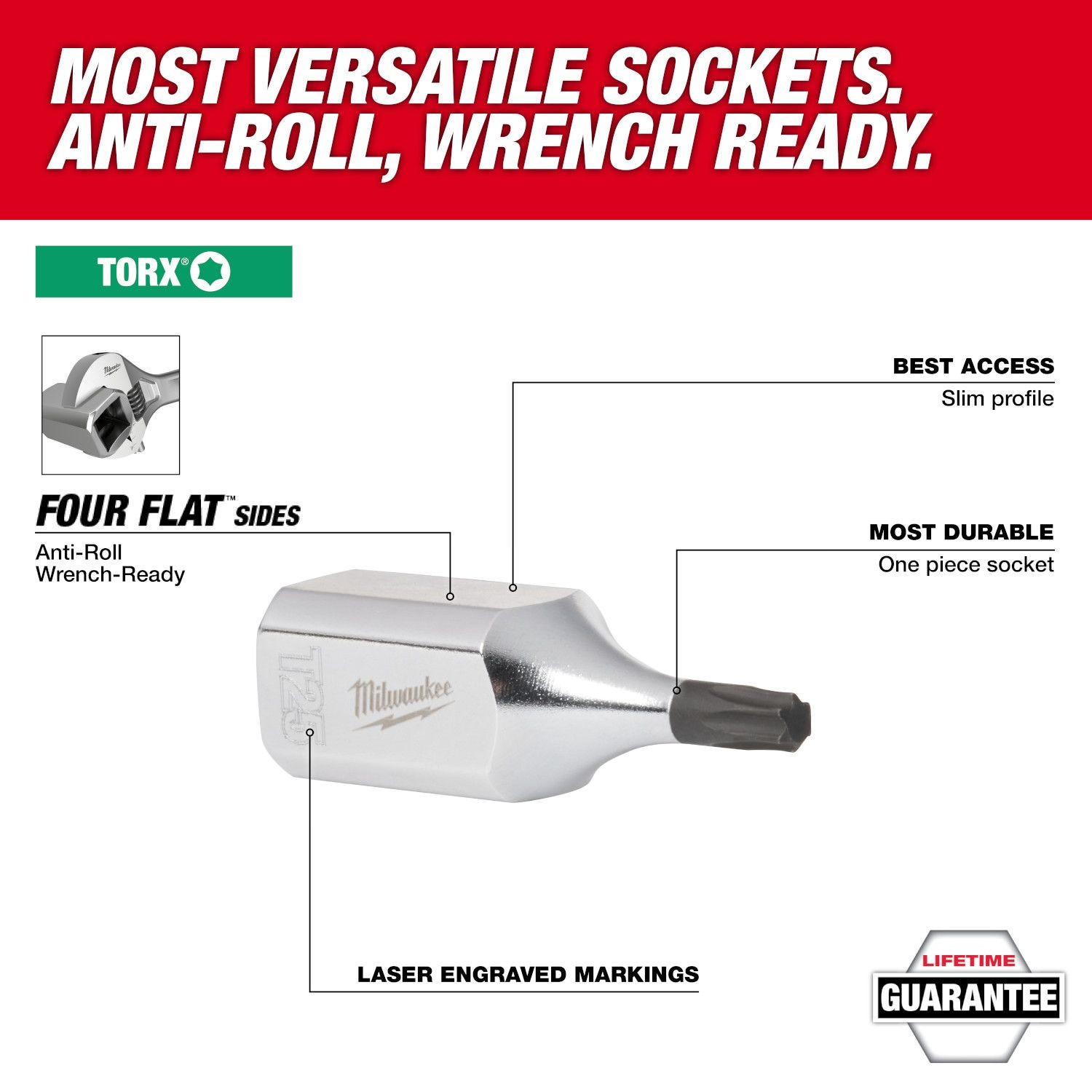 Milwaukee 45-34-1010 3/8" Drive T20 TORX Bit Socket