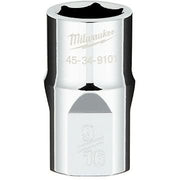 Milwaukee 45-34-9101 1/2" Drive 9/16" SAE 6-Point Socket with FOUR FLAT Sides
