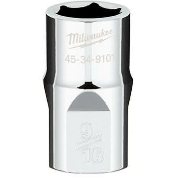 Milwaukee 45-34-9101 1/2" Drive 9/16" SAE 6-Point Socket with FOUR FLAT Sides