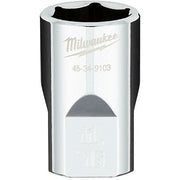 Milwaukee 45-34-9103 1/2" Drive 11/16" SAE 6-Point Socket with FOUR FLAT Sides
