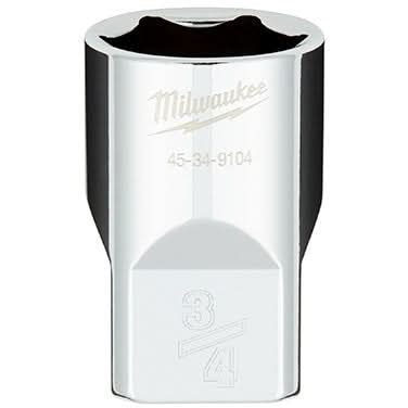 Milwaukee 45-34-9104 1/2" Drive 3/4" SAE 6-Point Socket with FOUR FLAT Sides