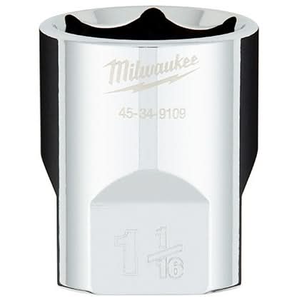 Milwaukee 45-34-9109 1/2" Drive 1-1/16" SAE 6-Point Socket with FOUR FLAT Sides