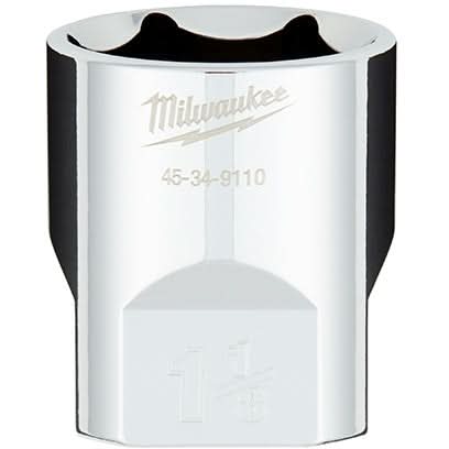 Milwaukee 45-34-9110 1/2" Drive 1-1/8" SAE 6-Point Socket with FOUR FLAT Sides