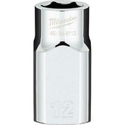 Milwaukee 45-34-9113 1/2" Drive 12mm Metric 6-Point Socket with FOUR FLAT Sides