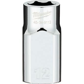 Milwaukee 45-34-9113 1/2" Drive 12mm Metric 6-Point Socket with FOUR FLAT Sides