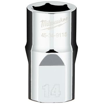 Milwaukee 45-34-9115 1/2" Drive 14mm Metric 6-Point Socket with FOUR FLAT Sides