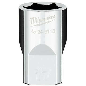 Milwaukee 45-34-9118 1/2" Drive 17mm Metric 6-Point Socket with FOUR FLAT Sides