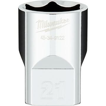 Milwaukee 45-34-9122 1/2" Drive 21mm Metric 6-Point Socket with FOUR FLAT Sides