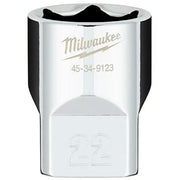 Milwaukee 45-34-9123 1/2" Drive 22mm Metric 6-Point Socket with FOUR FLAT Sides