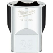 Milwaukee 45-34-9125 1/2" Drive 24mm Metric 6-Point Socket with FOUR FLAT Sides