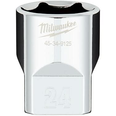 Milwaukee 45-34-9125 1/2" Drive 24mm Metric 6-Point Socket with FOUR FLAT Sides
