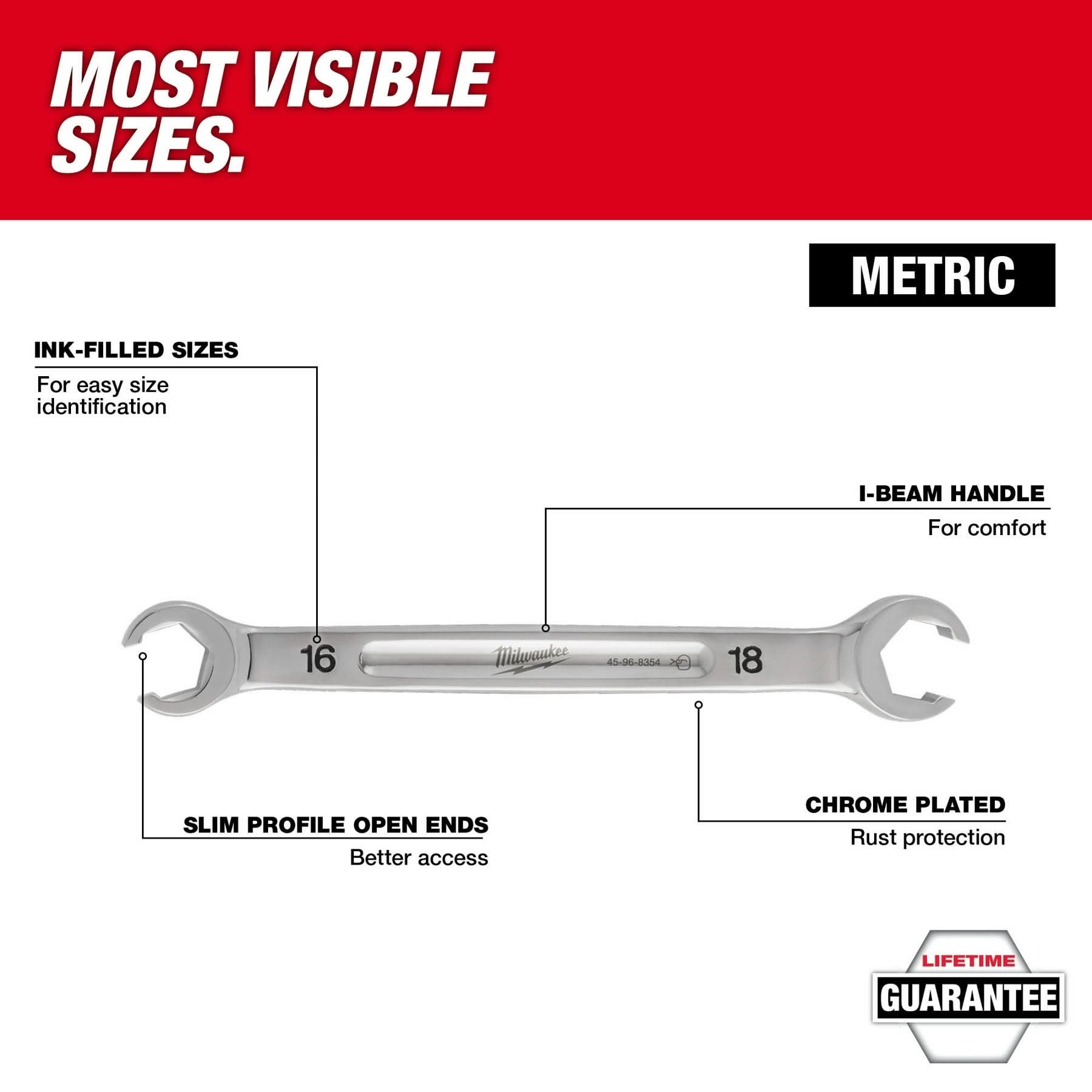 Milwaukee 45-96-8353 15mm X 17mm Double End Flare Nut Wrench