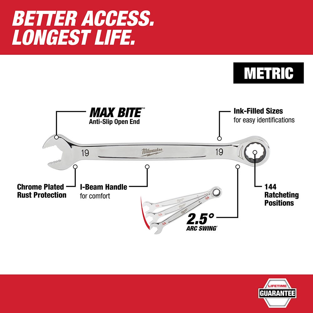 Milwaukee 45-96-9307 7MM Ratcheting Combination Wrench