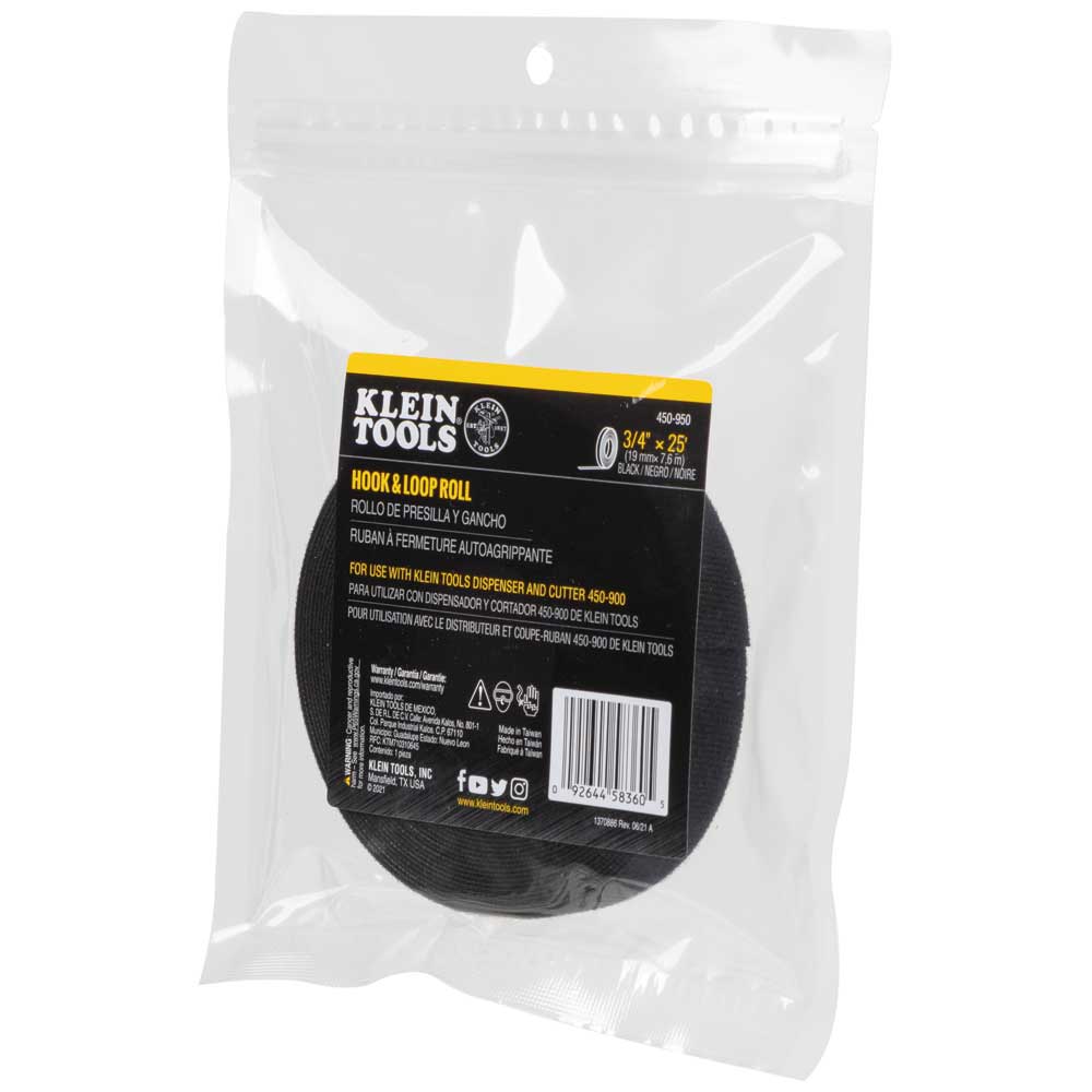 Klein 450-950 black hook and loop tape roll for custom length cable ties - view 7