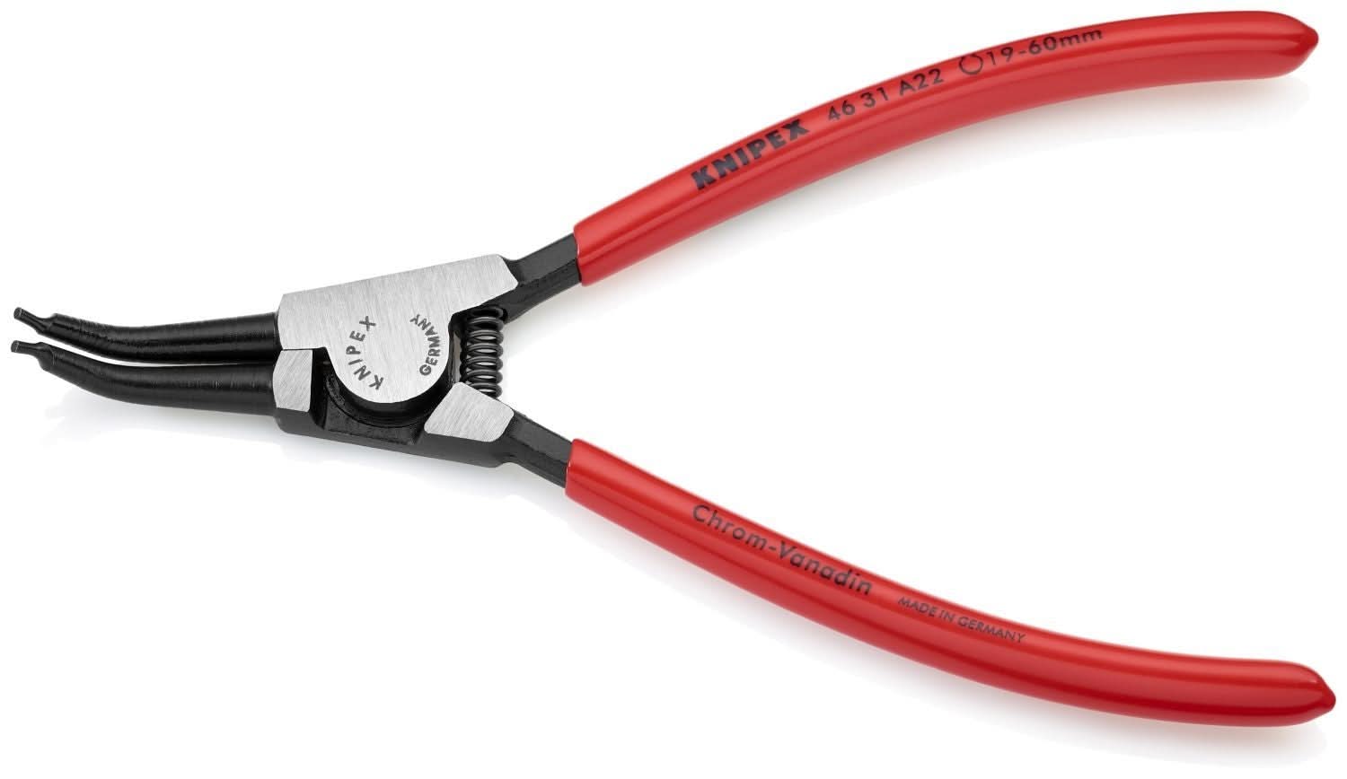 Knipex 46 31 A22 External 45&deg; Angled Snap Ring Pliers-Forged Tips