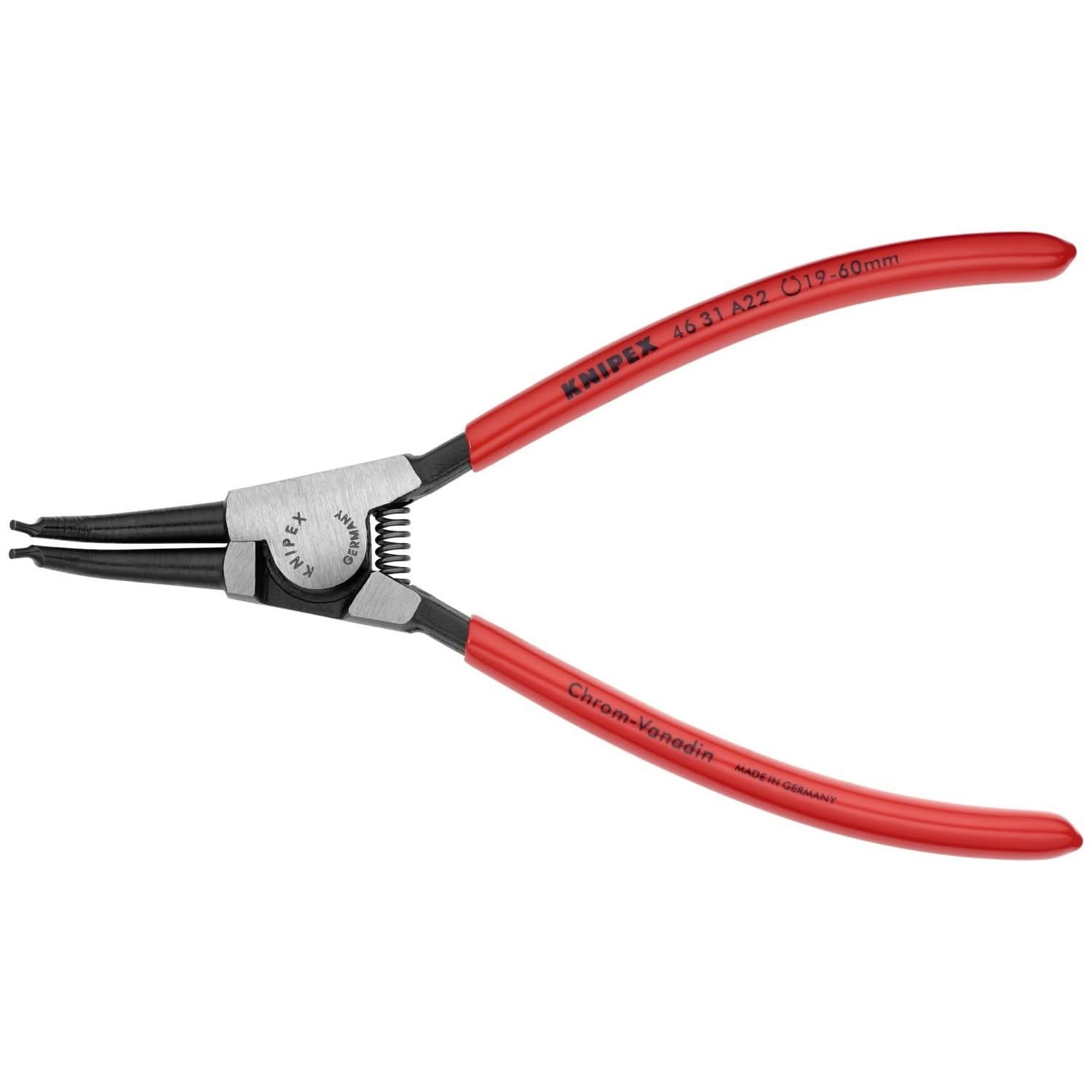 Knipex 46 31 A22 External 45&deg; Angled Snap Ring Pliers-Forged Tips