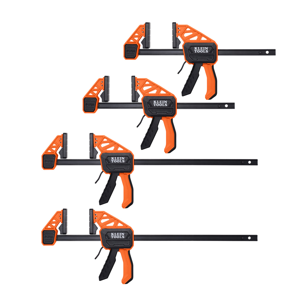 Klein Speed-Klamp 6-in. and 12-in. 150-lb. quick clamps, 4-pack (47552)