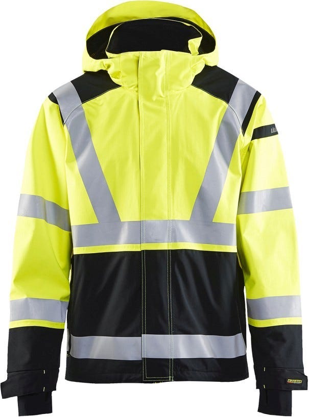 Blaklader 47871987 Hi-Vis Premium Shell Jacket, High-Visibility Yellow / Black