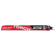 Milwaukee 48-00-5262 TORCH with NITRUS Carbide 9-Inch 7-TPI Recip Saw Blade, 1-Pack