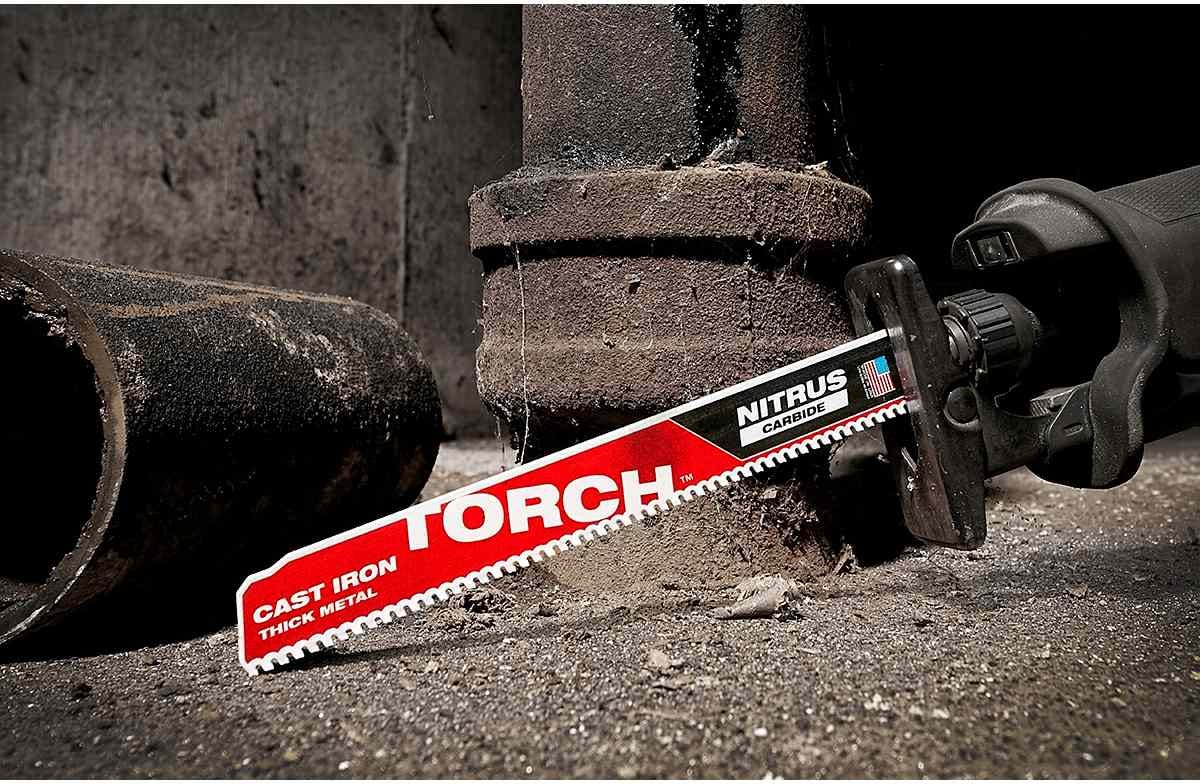 Milwaukee 48-00-5362 TORCH with NITRUS Carbide 9-Inch 7-TPI Recip Saw Blade, 3-Pack (PROMO)