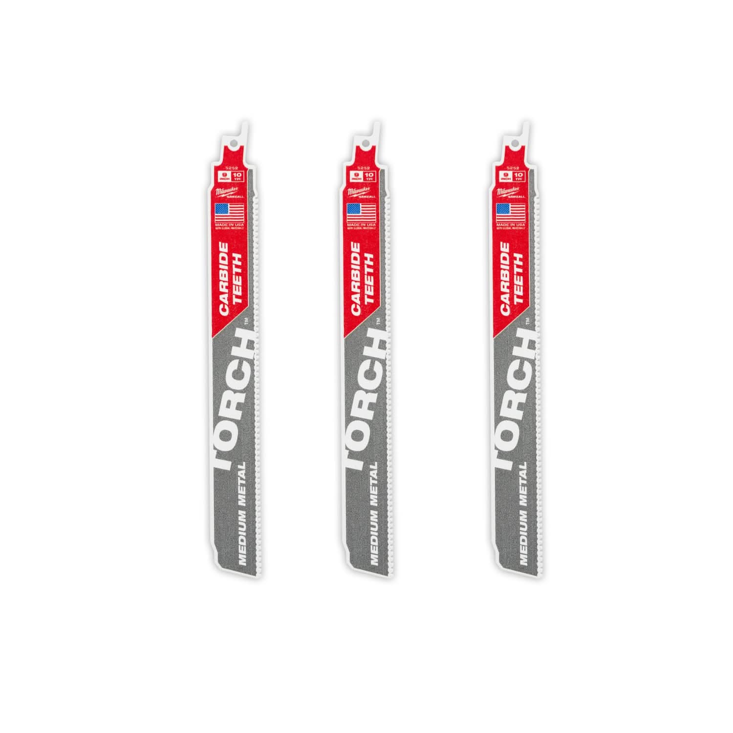 Milwaukee 48-00-5352 9" 10TPI CARBIDE MEDIUM METAL 3PK