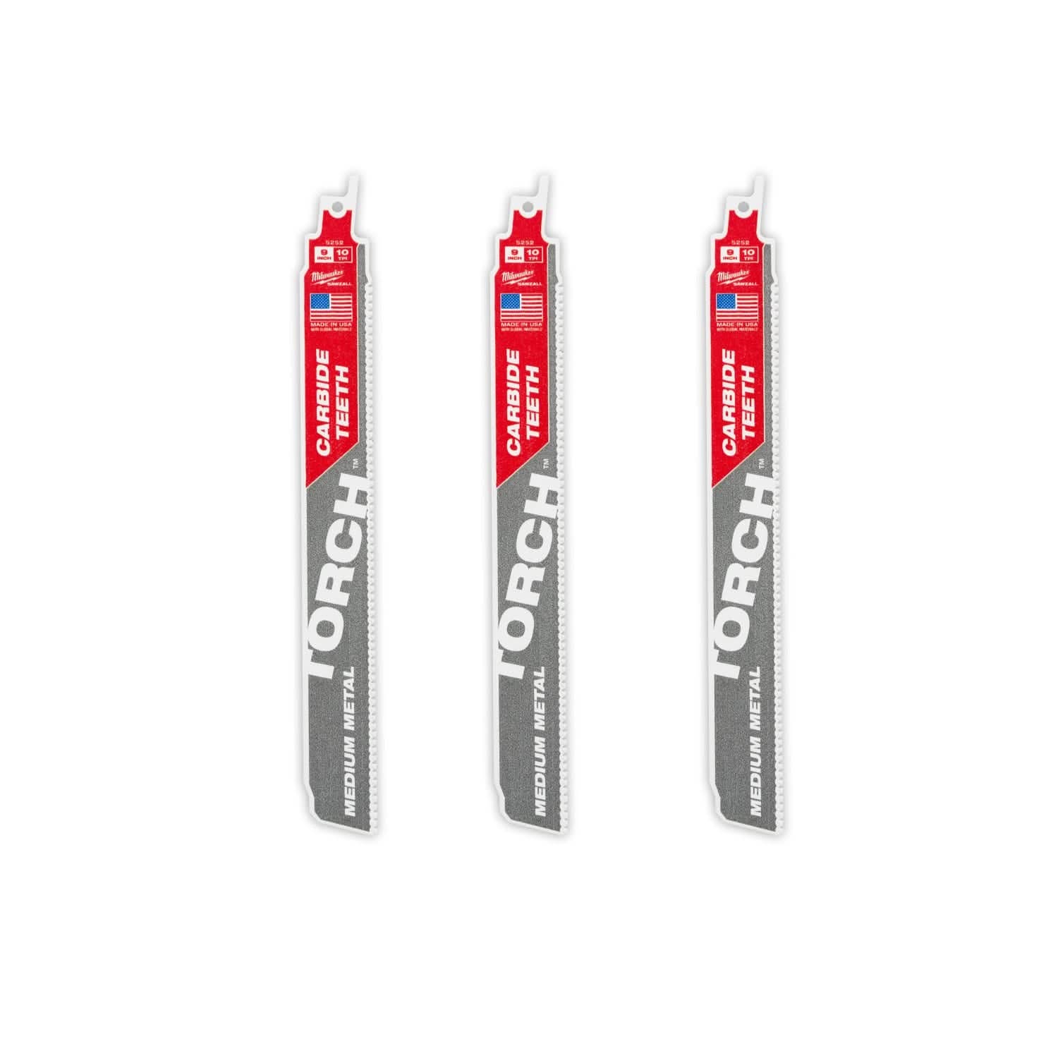 Milwaukee 48-00-5352 9" 10TPI CARBIDE MEDIUM METAL 3PK