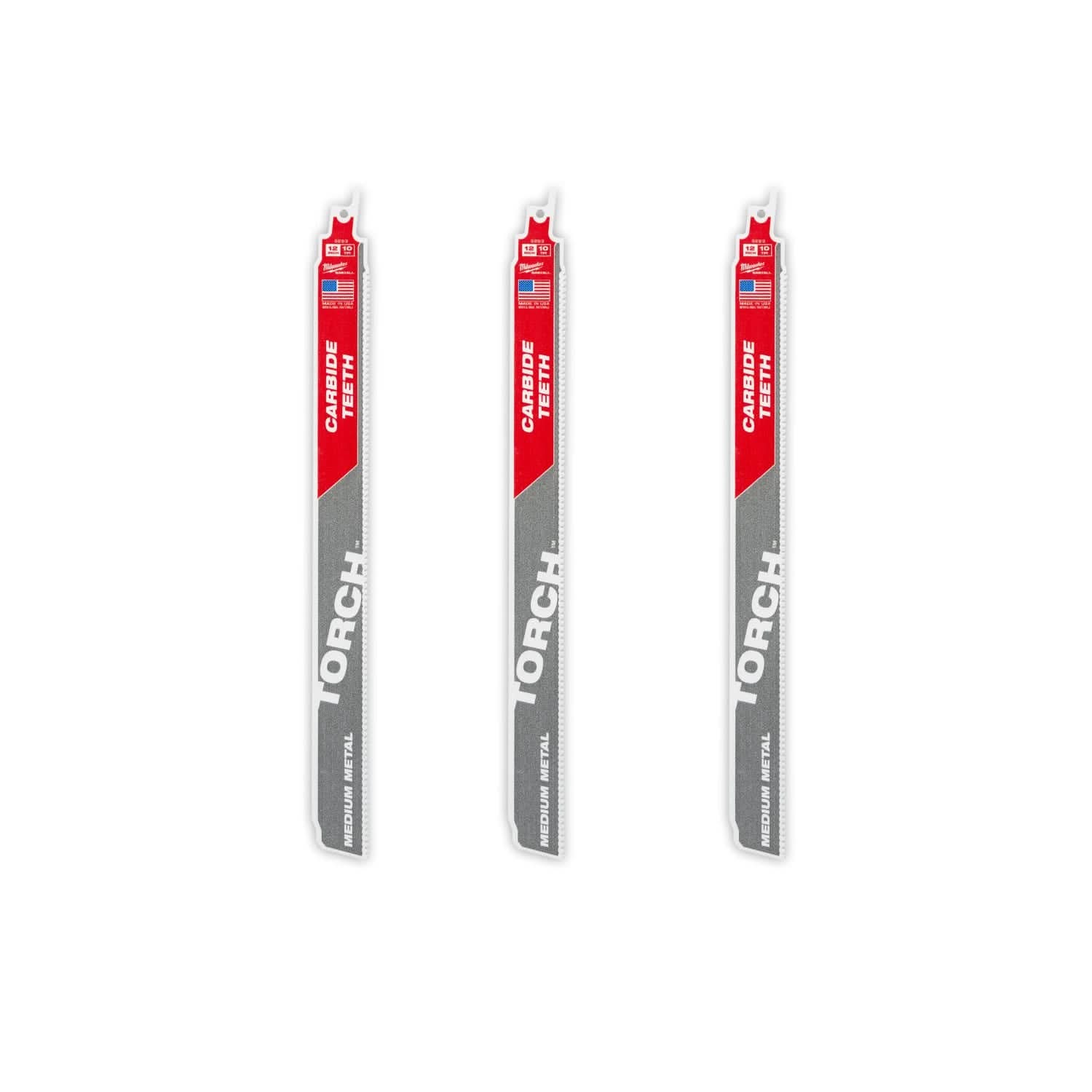Milwaukee 48-00-5353 12" 10TPI CARBIDE MEDIUM METAL 3PK