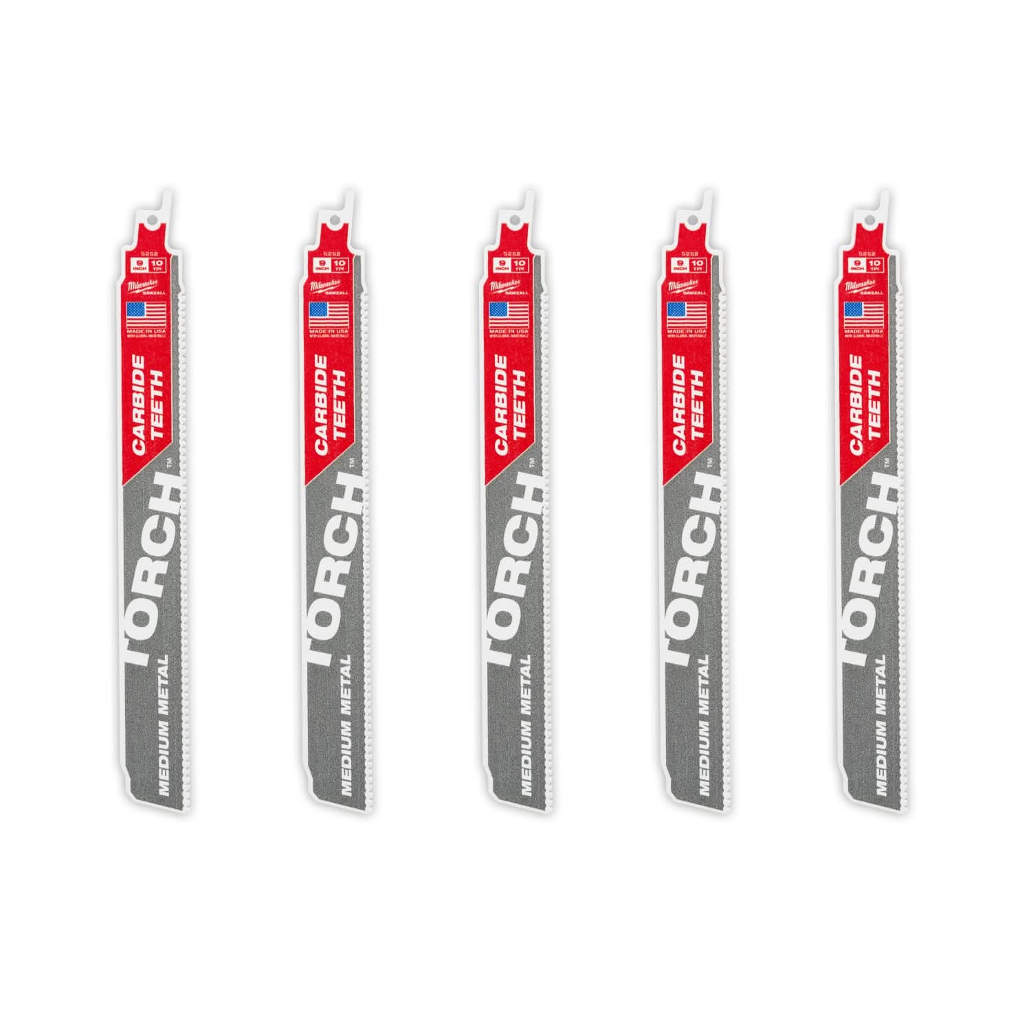 Milwaukee 48-00-5552 9" 10TPI CARBIDE MEDIUM METAL 5PK