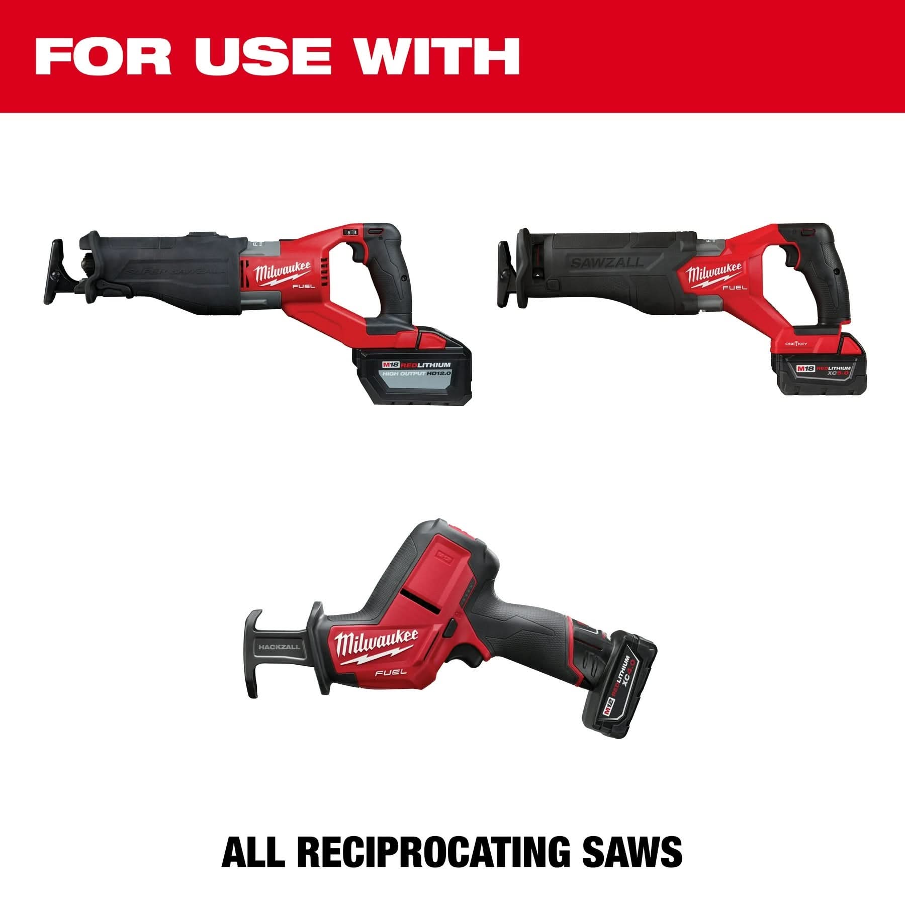 Milwaukee 48-00-5561 TORCH with NITRUS Carbide 6-Inch 7-TPI Recip Saw Blade, 5-Pack